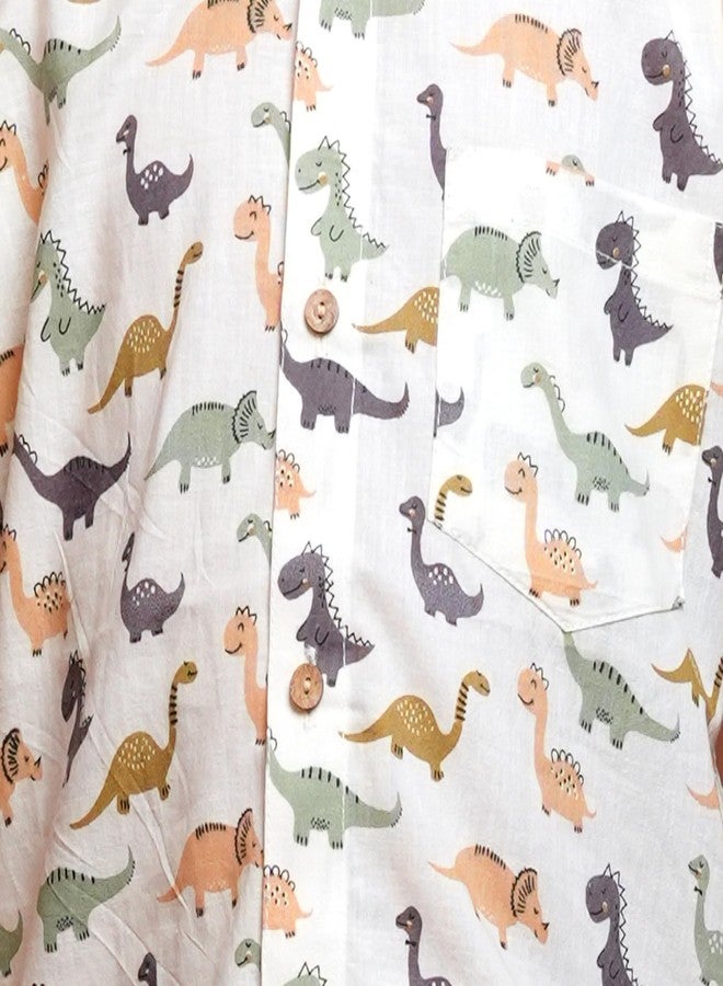 Chipmonk Boy's Pure Cotton Animal Printed Half Sleeves Shirt | Kids Regular Fit Shirt for Party & Casual Wear | Stylish Kidswear (Multicolor, 6-12 Months) - Image 4