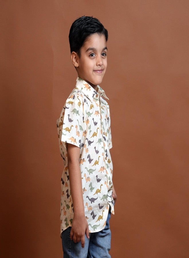 Chipmonk Boy's Pure Cotton Animal Printed Half Sleeves Shirt | Kids Regular Fit Shirt for Party & Casual Wear | Stylish Kidswear (Multicolor, 6-12 Months) - Image 5