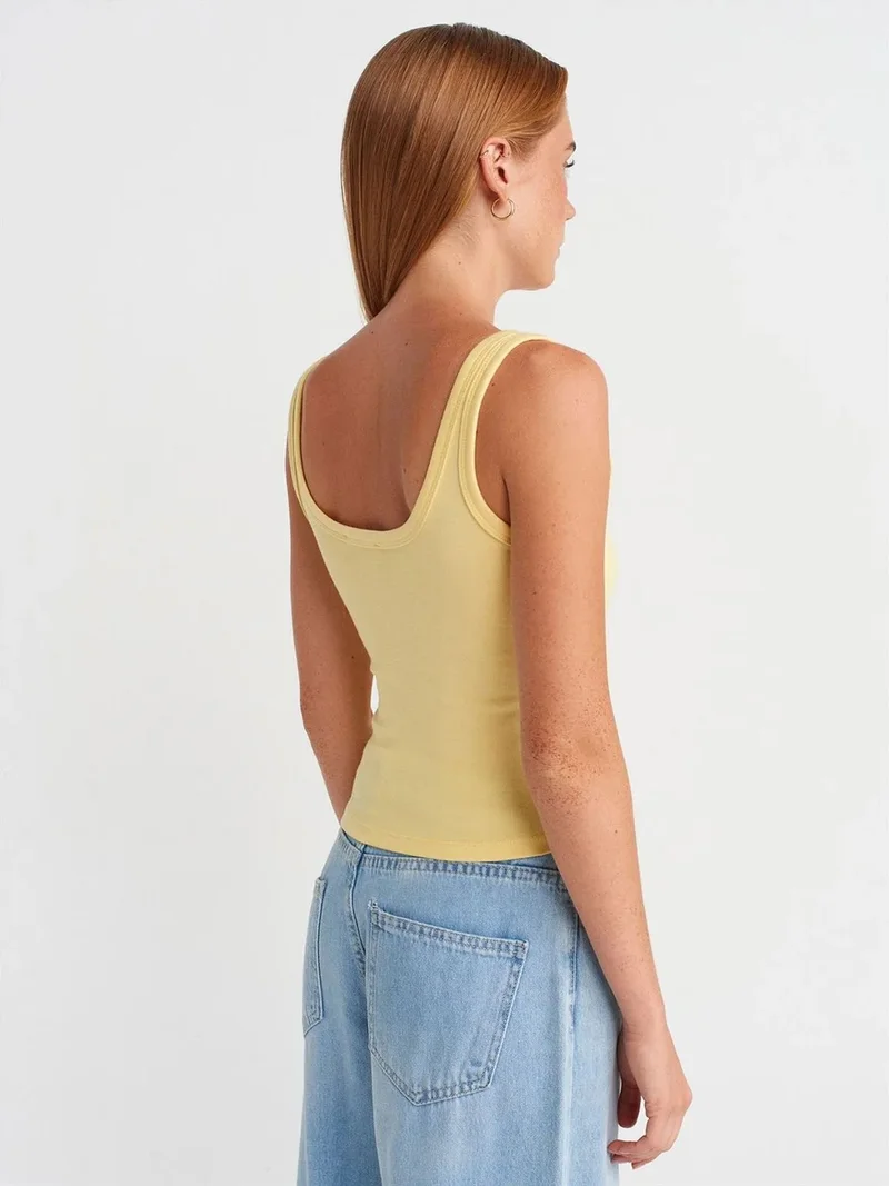 ديلفين Dilvin Ribbed Crop Cami Blouse