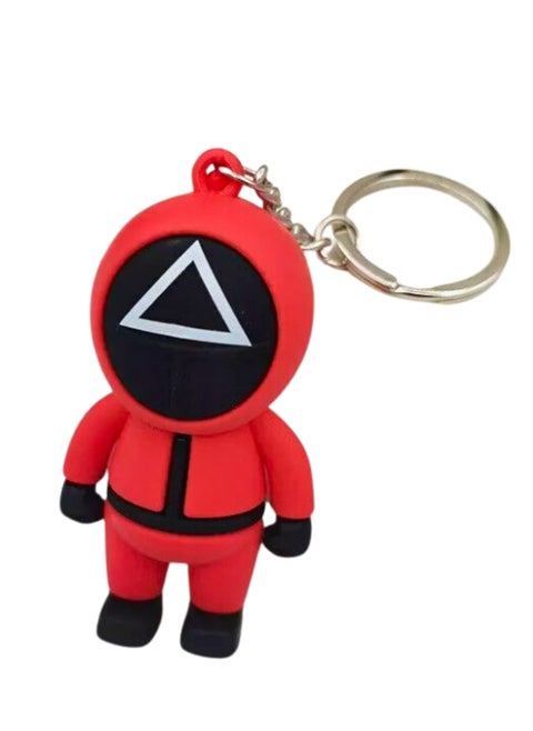 Masked Figure Keychain Accessory with Metal Chain