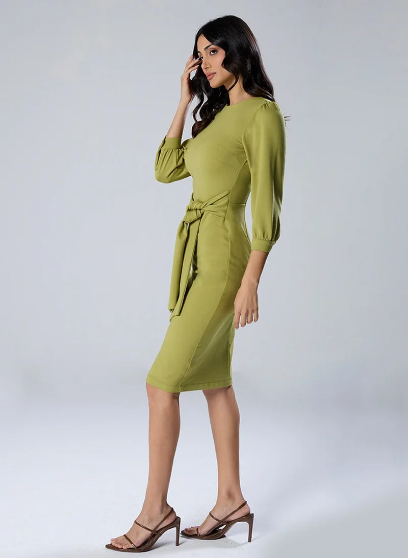 Zigzag Knotted Sheath Dress