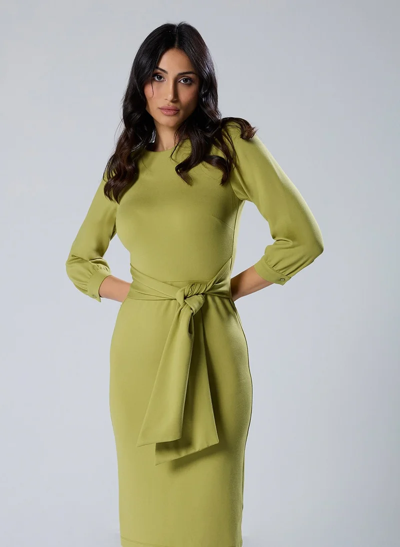 Zigzag Knotted Sheath Dress