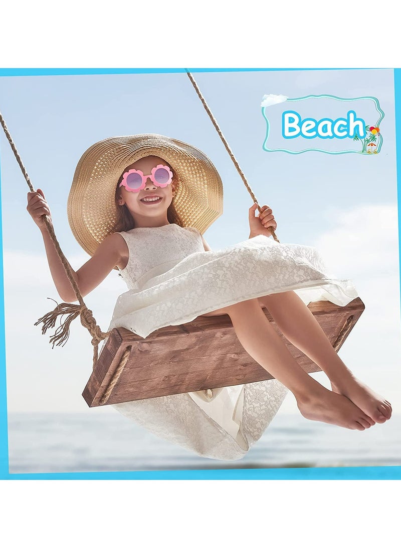 CMGTYYD Kids Flower Sunglasses Toddler Girls Round Flower Glasses Baby Cute Sunglasses Outdoor Beach Colorful Eyewear 3 Pieces - Image 3