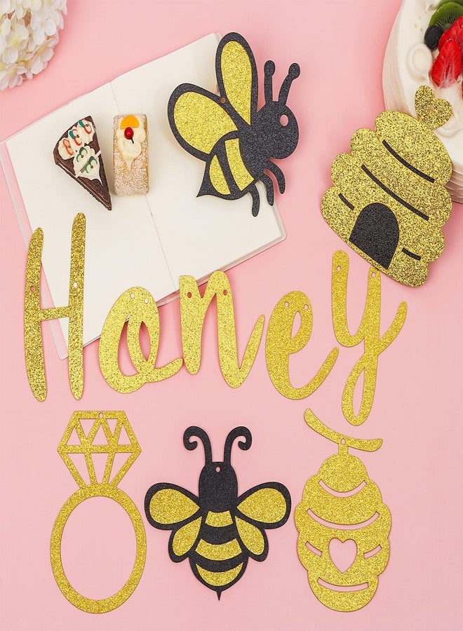 RANERVZ Glitter She Found Her Honey Banner Bee Bridal Shower Decorations Honey Bride Bee Bachelorette Party Decorations Hanging Swirls for Engagement Wedding Bridal Shower Party Supplies - Image 4