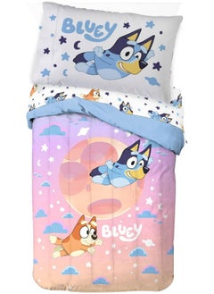 Jay Franco Jay Franco Bluey & Bingo Toddler Comforter Set - 4 Piece Bed Set Includes Sheet Set & Pillow Covers - Super Soft Clouds & Stars Kids Bedding  - Image 2