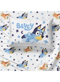 Jay Franco Jay Franco Bluey & Bingo Toddler Comforter Set - 4 Piece Bed Set Includes Sheet Set & Pillow Covers - Super Soft Clouds & Stars Kids Bedding  - Image 5