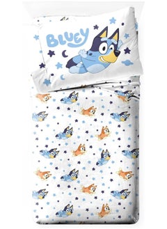 Jay Franco Jay Franco Bluey & Bingo Toddler Comforter Set - 4 Piece Bed Set Includes Sheet Set & Pillow Covers - Super Soft Clouds & Stars Kids Bedding  - Image 3