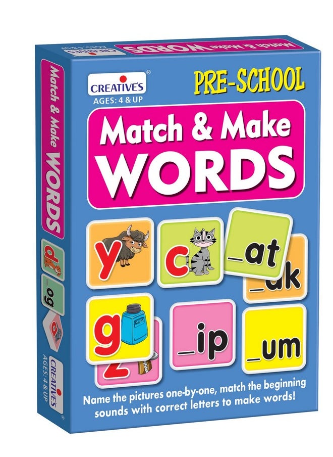 Creative's Creative's Match & Make Words | Pre-School Series |Vocabulary Games | Letter Recognition, Spelling & Word Building | Games for Preschool Kids 4 Years & Above  - Image 1
