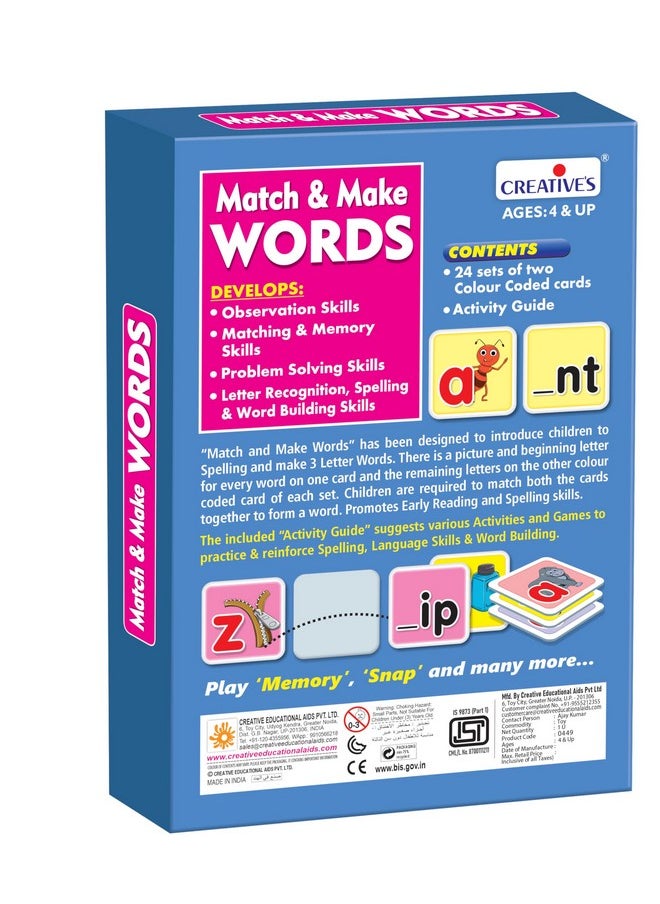 Creative's Creative's Match & Make Words | Pre-School Series |Vocabulary Games | Letter Recognition, Spelling & Word Building | Games for Preschool Kids 4 Years & Above  - Image 3