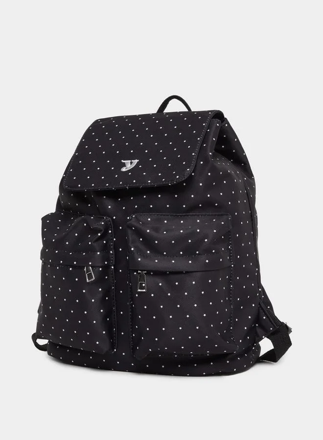 ستايلي Star Print Backpack with Pockets