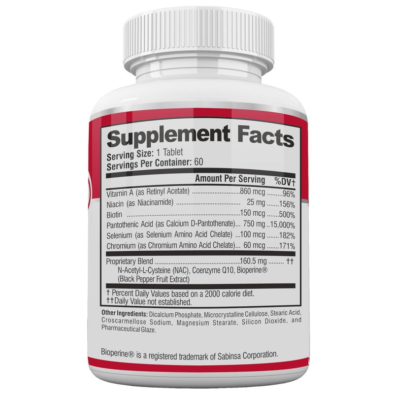 Acnetame Acne Pills- Vitamin Supplements for Acne Treatment- Natural Clear Skin from Hormonal Cystic Pimples- Oily Skin Vitamins Pill for Women, Teen, Men, & Adults 60 Tablets - Image 4