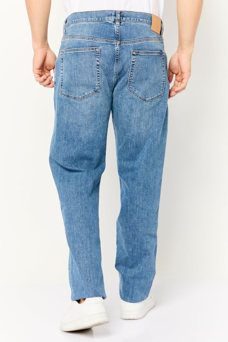 GANT Men Slim Fit Washed Stretchable Denim Jeans, Washed Blue - Image 4