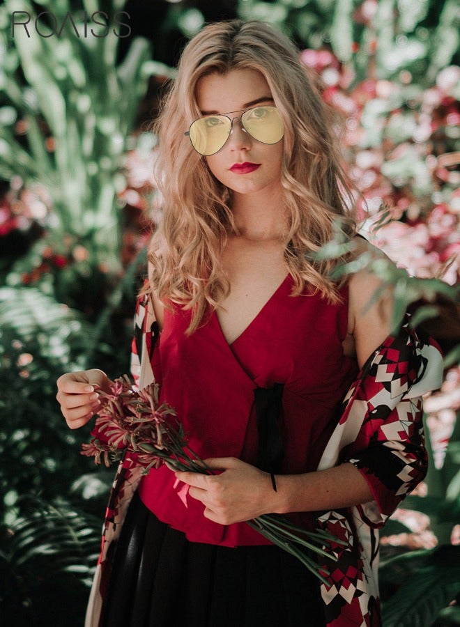 roaiss Polarized Aviator Sunglasses UV400 Protection Sun Glasses with Metal Frame Color Changing Night Driving Glasses Suitable for Driving Fishing Golfing Travelling - Image 2