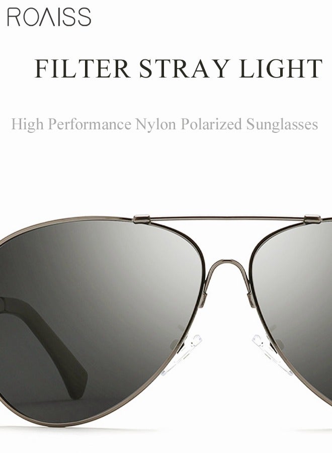 roaiss Polarized Aviator Sunglasses UV400 Protection Sun Glasses with Metal Frame Color Changing Night Driving Glasses Suitable for Driving Fishing Golfing Travelling - Image 3