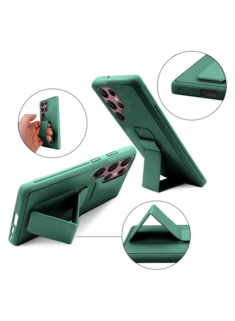 ACLIX Samsung Galaxy S26 Ultra Case with Kickstand and Hand Strap, Magnetic Silicone Slim Cover [Car Mount Compatible], 3-Way Vertical/Horizontal Stand & Grip, Shockproof Protective Shell | Dark Green - Image 5