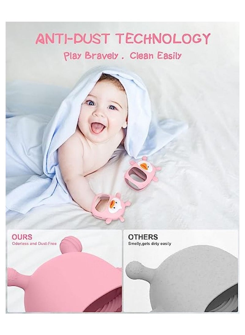Generic Silicone Baby Teething Toy, Never Drop Silicone Baby Mitten Teether for Soothing Teething Pain Relief  - Image 4