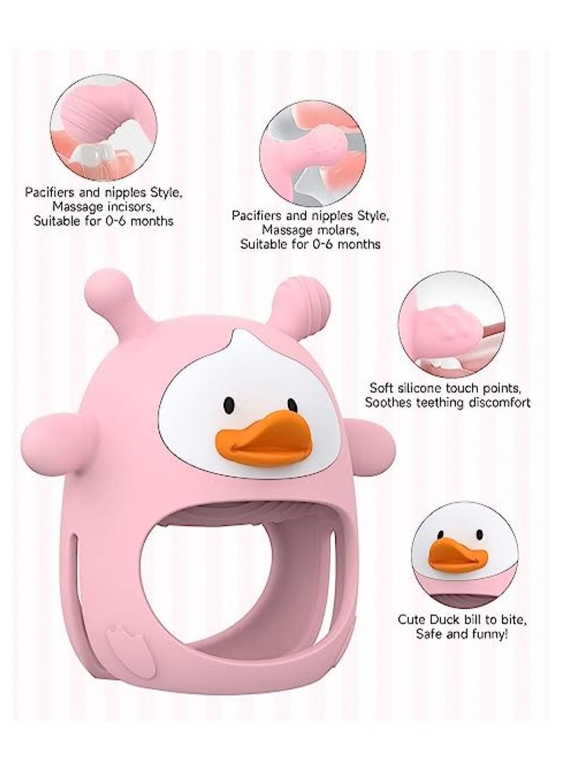Generic Silicone Baby Teething Toy, Never Drop Silicone Baby Mitten Teether for Soothing Teething Pain Relief  - Image 2