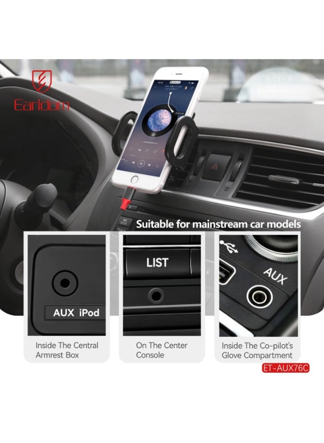 Earldom cable AUX 76 USB-C  to AUX 1 meter exchange  – Black - Image 2