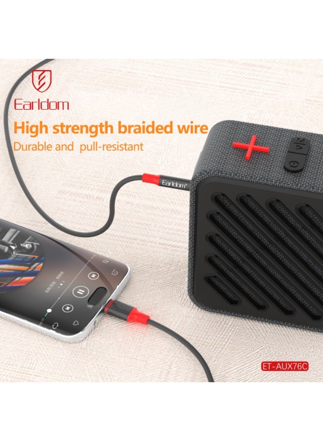 Earldom cable AUX 76 USB-C  to AUX 1 meter exchange  – Black - Image 5