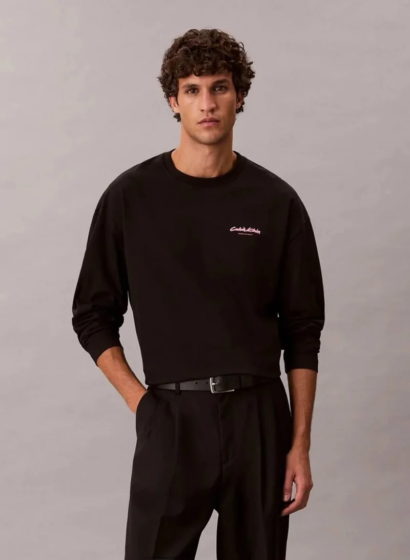 Flocked Graphic Logo Long Sleeve Tee