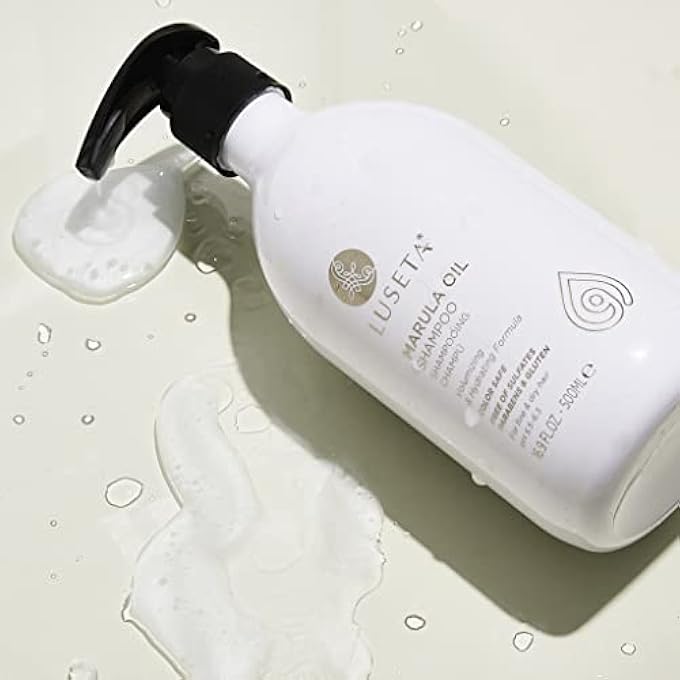 Luseta MARULA OIL HYDRATING HAIR SHAMPOO - SALON QUALITY SHAMPOO THAT CLEANSES, PROTECTS, NOURISHES AND CONDITIONS, SULFATE-FREE, 16.9OZ - Image 2