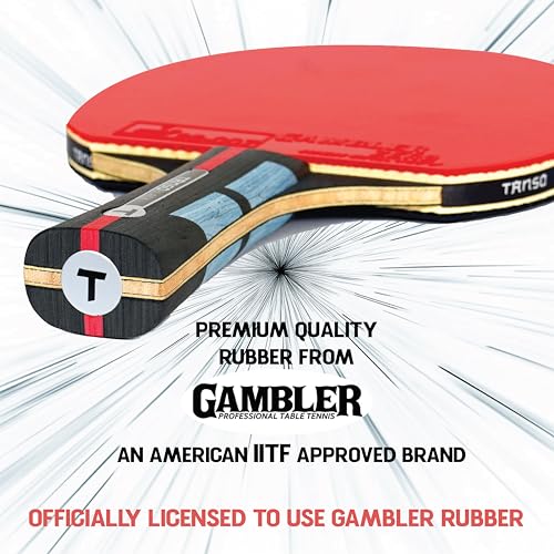 TANSO Black X Blade Table Tennis (TT) Carbon Racket (Premium ITTF Approved Gambler Rubber, Carbon ply, Ergonomic Grip Handle, Intermediate to Professional Players) - Image 3