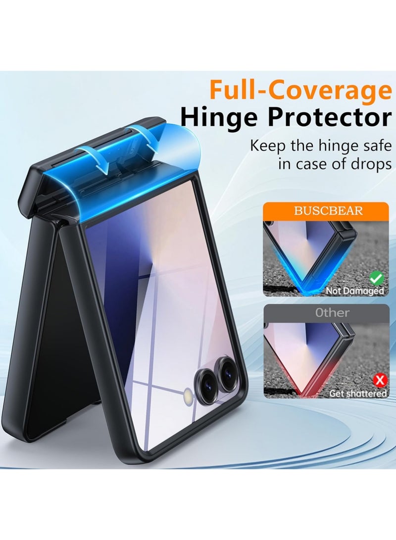 X-level Magnetic for Samsung Galaxy Z Flip 7 Case [Hinge Protection＆Kickstand][Compatible with MagSafe][Built-in Screen Protector] Full-Body Protection Phone Case for Samsung Z Flip 7 Black - Image 5