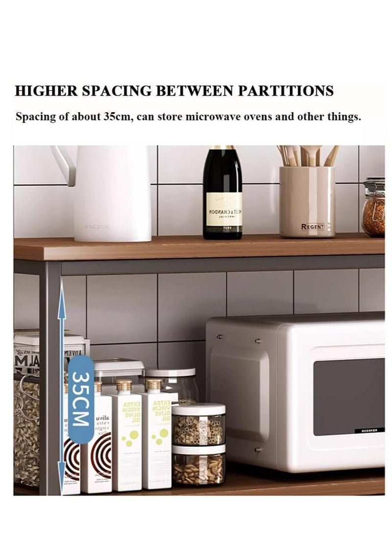AGD Storage cabinet with multiple shelves, for kitchen, with side hooks and closed storage space. Multi-functional storage rack for microwave oven.  - Image 3