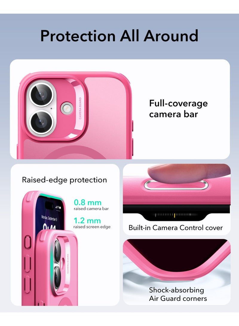 ESR iPhone 17 HaloLock Classic Hybrid Case – MagSafe Compatible Cover with Camera Control Button Military-Grade Drop Protection And Shock-Absorbing Corners - Frosted Pink - Image 1