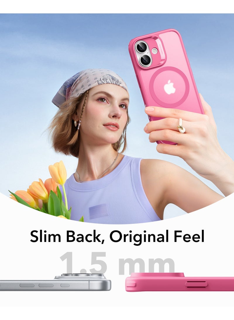 ESR iPhone 17 HaloLock Classic Hybrid Case – MagSafe Compatible Cover with Camera Control Button Military-Grade Drop Protection And Shock-Absorbing Corners - Frosted Pink - Image 4