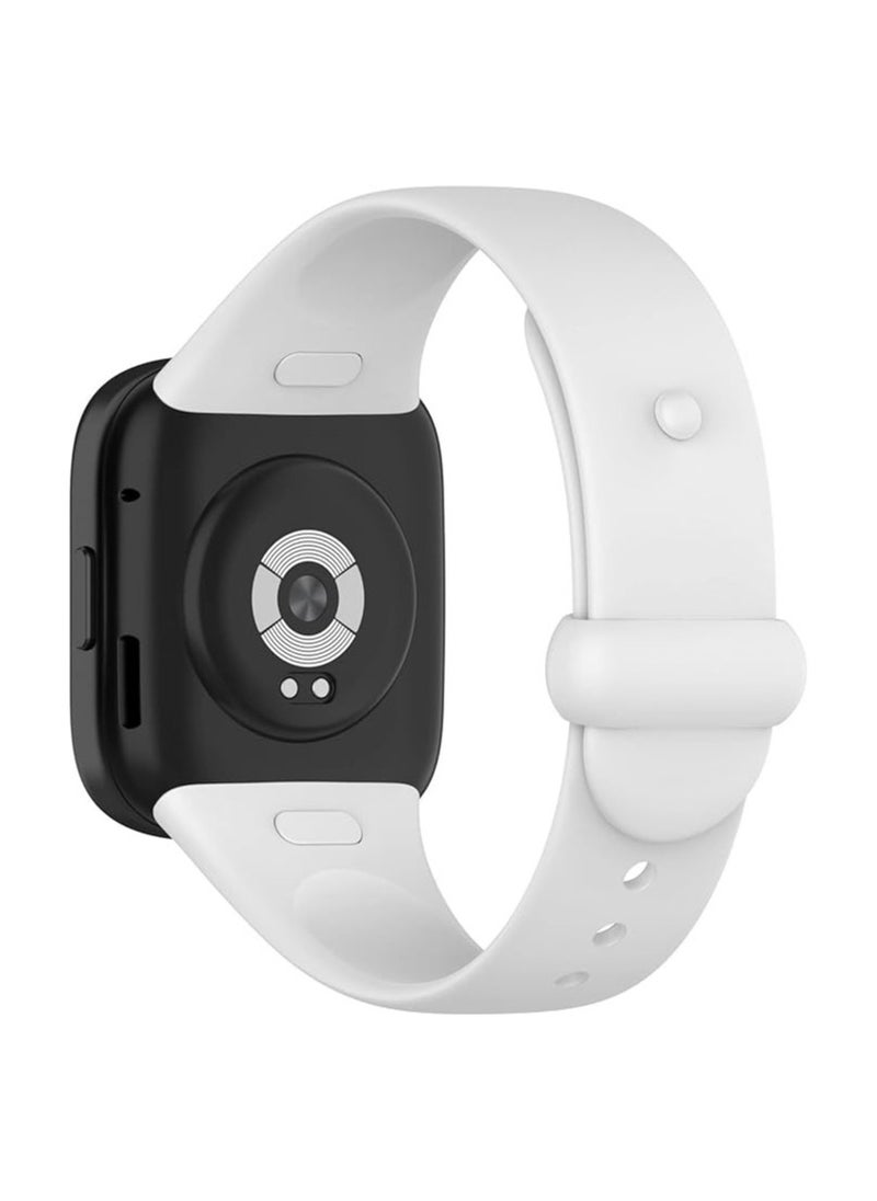 Generic Silicone Watch Strap Buckles Sport Silicone Watch Band,Bracelet Replacement Wristband Wrist Strap for Xiaomi Redmi Watch 3 (White)  - Image 1