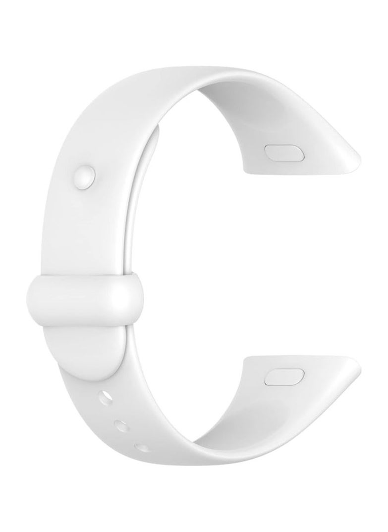Generic Silicone Watch Strap Buckles Sport Silicone Watch Band,Bracelet Replacement Wristband Wrist Strap for Xiaomi Redmi Watch 3 (White)  - Image 3