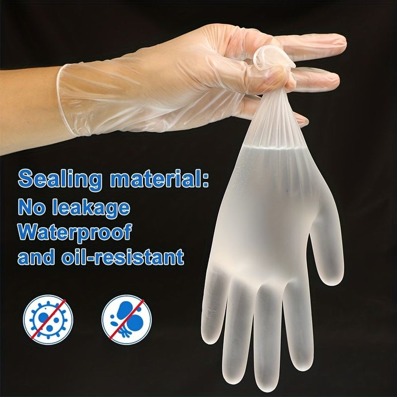 60 قطعة من قفازات PVC التي تستخدم لمرة واحدة، مقاس كبير جداً (XL)، شفافة، ذات أطراف مزخرفة، سميكة، مقاومة للزيوت، مرنة، غير قابلة للانزلاق، عالية المرونة، مثالية للتنظيف المنزلي وتحضير الطعام في المطبخ. - Image 4