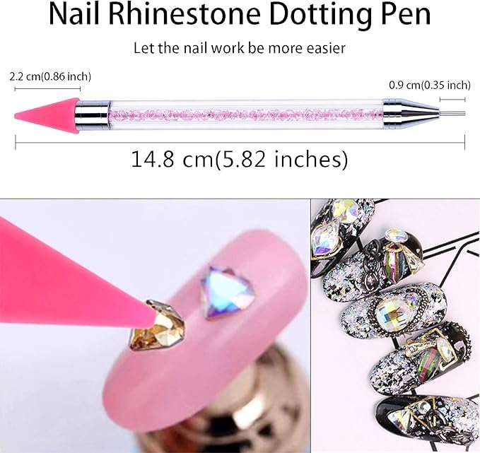 URBAN BOX 8Pcs DoubleEnded Diamond Paintings Pens Nail Rhinestone Picker Dotting Pen Wax Pencil Manicure Nail Art DIY Decoration Tool - Image 2