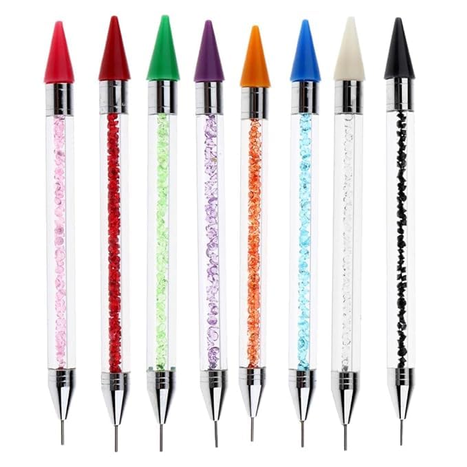 URBAN BOX 8Pcs DoubleEnded Diamond Paintings Pens Nail Rhinestone Picker Dotting Pen Wax Pencil Manicure Nail Art DIY Decoration Tool - Image 1