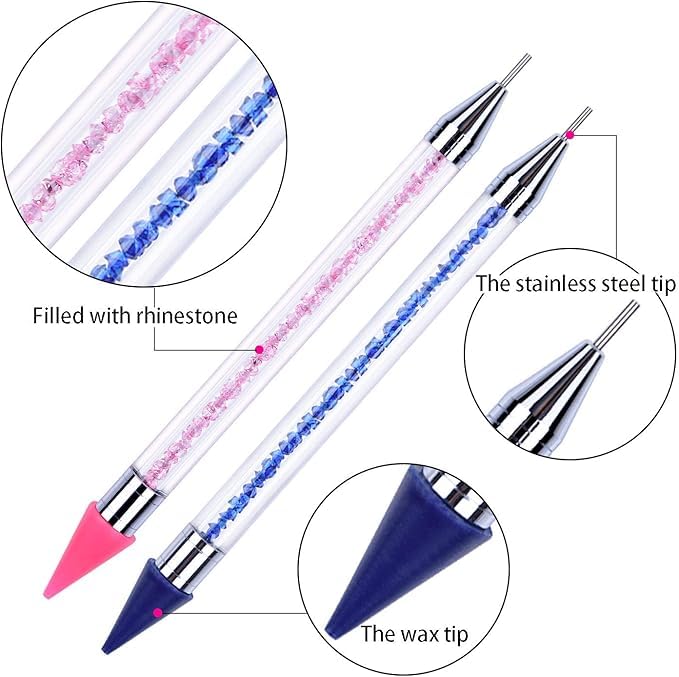 URBAN BOX 8Pcs DoubleEnded Diamond Paintings Pens Nail Rhinestone Picker Dotting Pen Wax Pencil Manicure Nail Art DIY Decoration Tool - Image 3