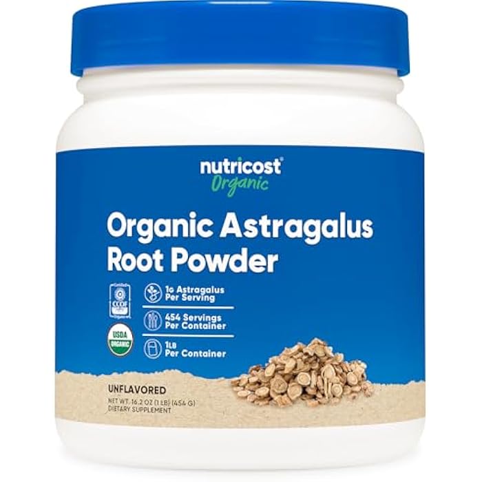 Nutricost Organic Astragalus Root Powder 1LB - Gluten Free, Non-GMO, Vegetarian - Image 1