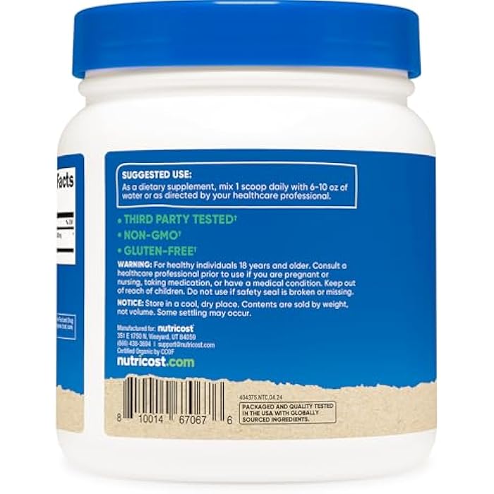 Nutricost Organic Astragalus Root Powder 1LB - Gluten Free, Non-GMO, Vegetarian - Image 4