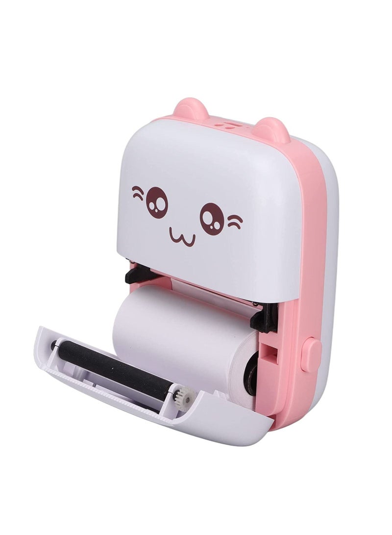 Multifunctional Mini Portable Thermal Printer with 1 Roll Paper Pink/White - Image 5