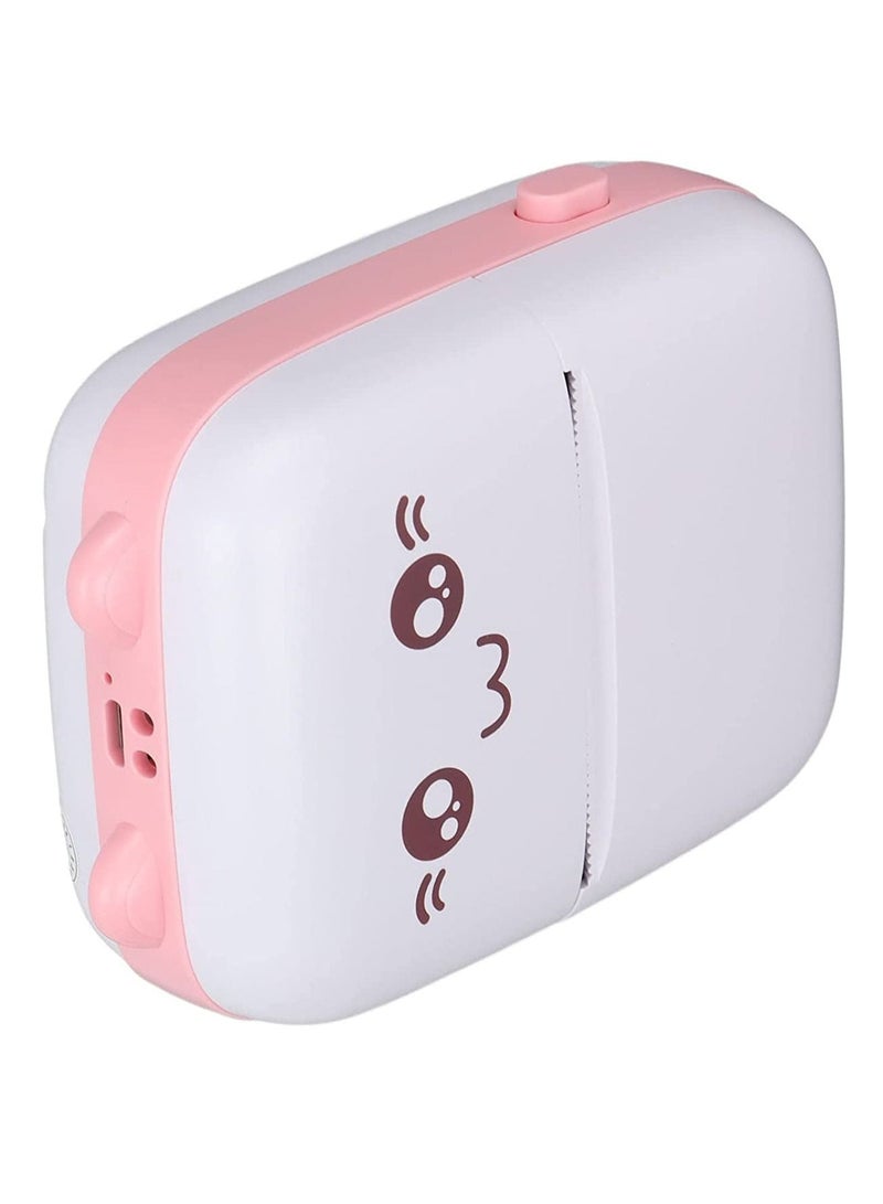 Multifunctional Mini Portable Thermal Printer with 1 Roll Paper Pink/White - Image 3