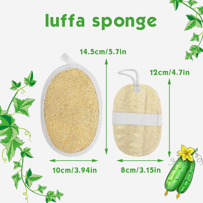 Nogeqi 3pcs Natural LoofahNatural Loofah SpongeExfoliating Body ScrubberLuffa SpongesEgyptian LoofahsShower Sponge for BodyBack Scrubbers for Use in Shower for Man and WomanLarge Small - Image 2