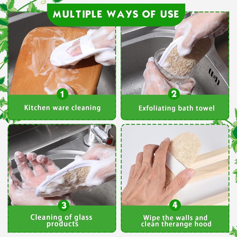 Nogeqi 3pcs Natural LoofahNatural Loofah SpongeExfoliating Body ScrubberLuffa SpongesEgyptian LoofahsShower Sponge for BodyBack Scrubbers for Use in Shower for Man and WomanLarge Small - Image 5