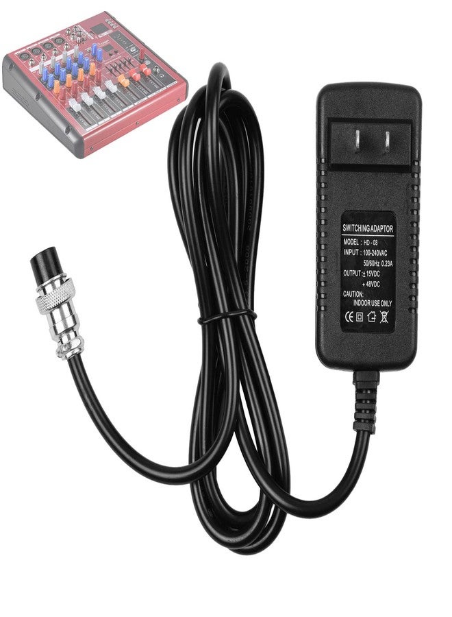 RhymKawa Audio Mixer Power Supply Adapter for F4 / F7 / CT4-16 Universal 2-16 Channels Professional Sound Mixing Console Board with 15VDC 4-Pin-Hole Connector for Home Karaoke Signing and PA System - Image 1