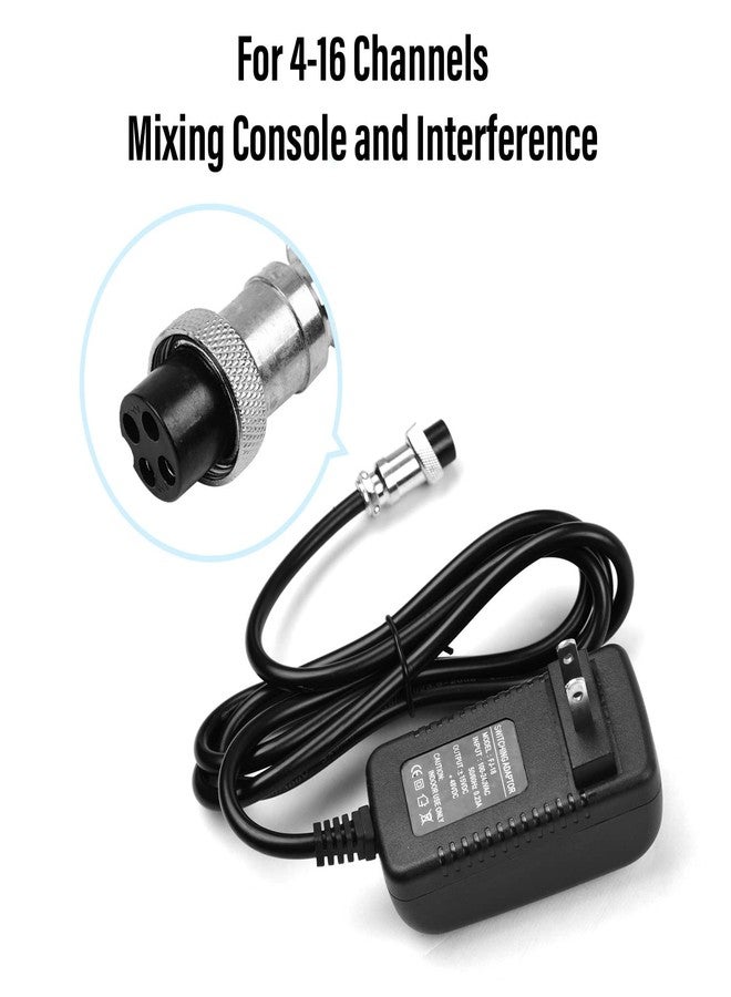 RhymKawa Audio Mixer Power Supply Adapter for F4 / F7 / CT4-16 Universal 2-16 Channels Professional Sound Mixing Console Board with 15VDC 4-Pin-Hole Connector for Home Karaoke Signing and PA System - Image 3