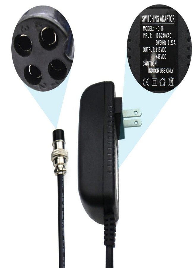 RhymKawa Audio Mixer Power Supply Adapter for F4 / F7 / CT4-16 Universal 2-16 Channels Professional Sound Mixing Console Board with 15VDC 4-Pin-Hole Connector for Home Karaoke Signing and PA System - Image 2