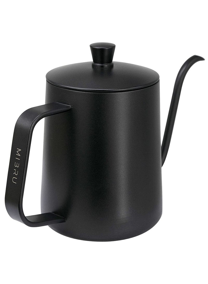 Coffee Drip V60 Pour Over Kettle Goose neck Long Narrow Spout With Lid Tea Pot 304 Stainless Steel Teflon Coated Pitcher for pouring coffee 600ML - Image 3