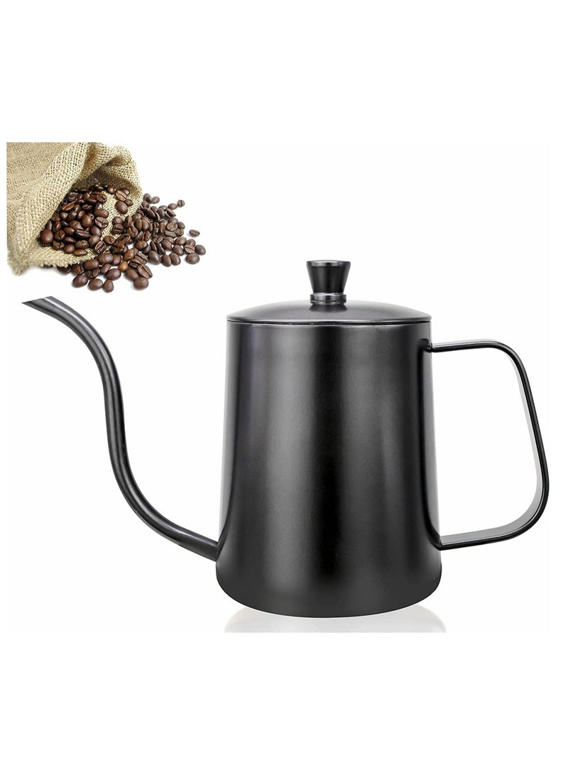 Coffee Drip V60 Pour Over Kettle Goose neck Long Narrow Spout With Lid Tea Pot 304 Stainless Steel Teflon Coated Pitcher for pouring coffee 600ML - Image 4