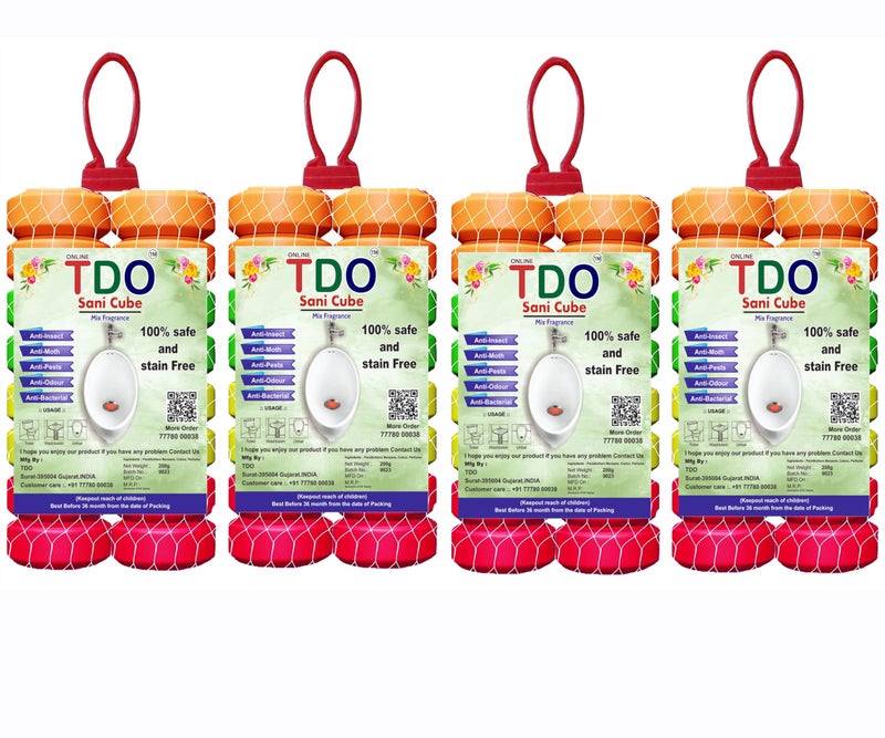 TDO Toilet Bathroom Air Freshener Fragrance Urinal balls Urinal Cubes Sani cube Napthalene balls for Washbasins & Clothes Pantry, Bathroom, Toilet,Wardrobe,wash Basin, Pack of 4 (200 gram Each) - Image 1