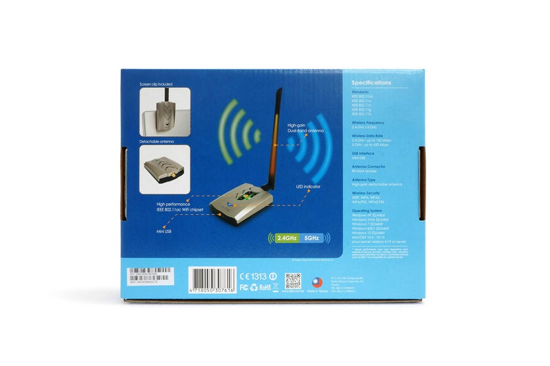 ALFA Network Alfa AWUS036ACHM 802.11ac WiFi Range Boost USB Adapter - Image 5