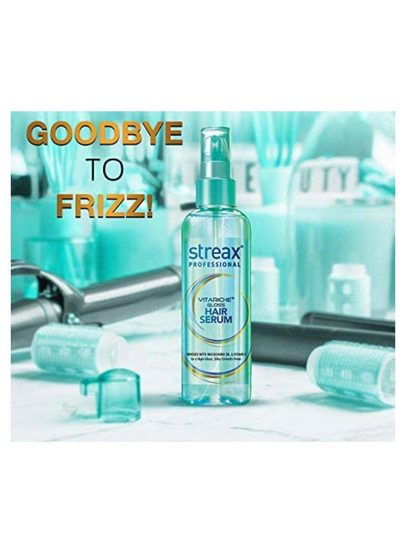 Streax Pro Hair Serum Vita Gloss With Macademia Oil & Vitamin E, Helps In Everyday Styling, Adds Shine To Hair Gorgeous & Shiny Hair, 115 Ml, Pack of 1 - Image 2